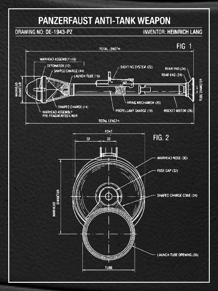 Panzerfaust-Panzerabwehr-Bauplan