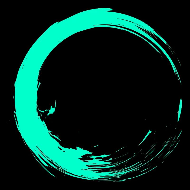 Circle brush design turquoise