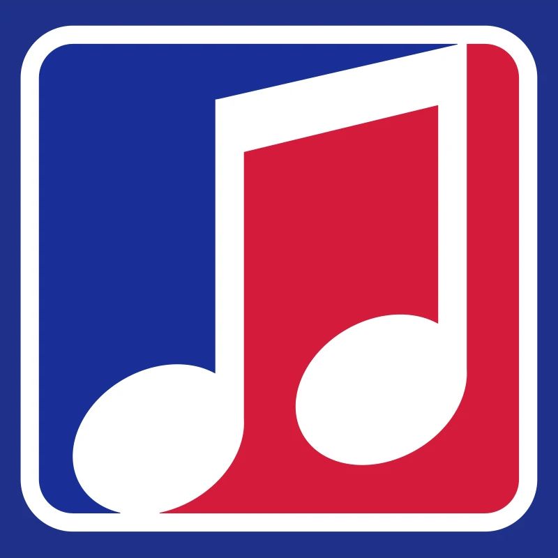 blue red button music note cool silhouette sign part