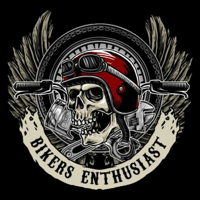 Motorradfahrer, Skull