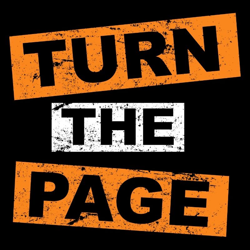 Blättern Sie die Seite mit Schriftzug um