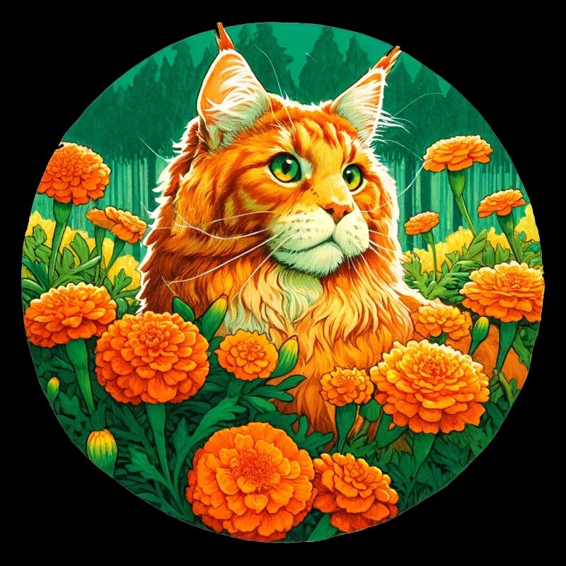 Ginger Mainecoon Cat