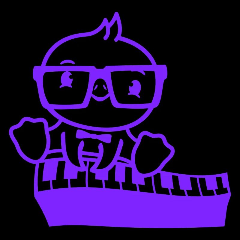 Mignon Nerd Lunettes Poussin Oiseau Assis Sur Le Clavier