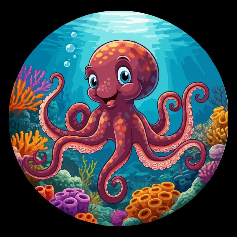 Poulpe dans le corail