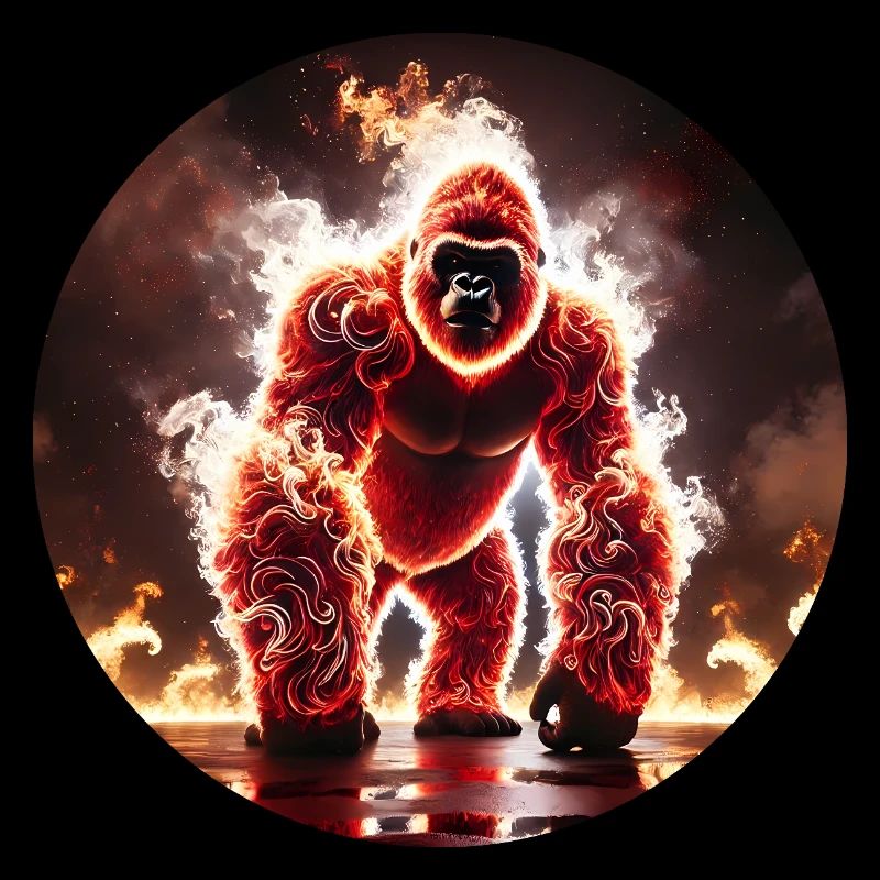 Gorille de Feu dans la Jungle Ardente