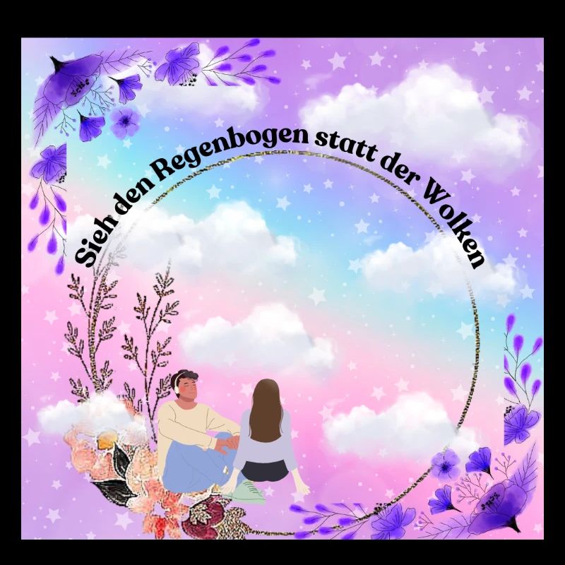 Sieh den Regenbogen statt der Wolken