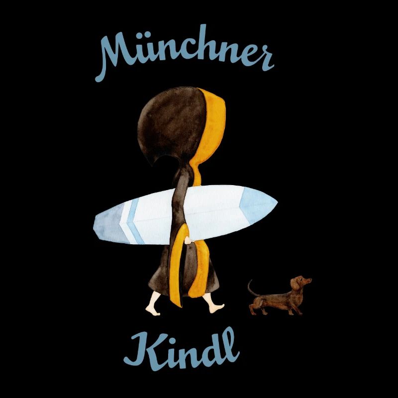 Münchner Kindl mit Surfbrett
