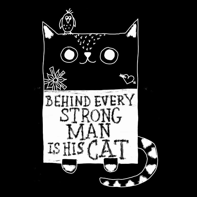 behind every strong man is his cat... catlove