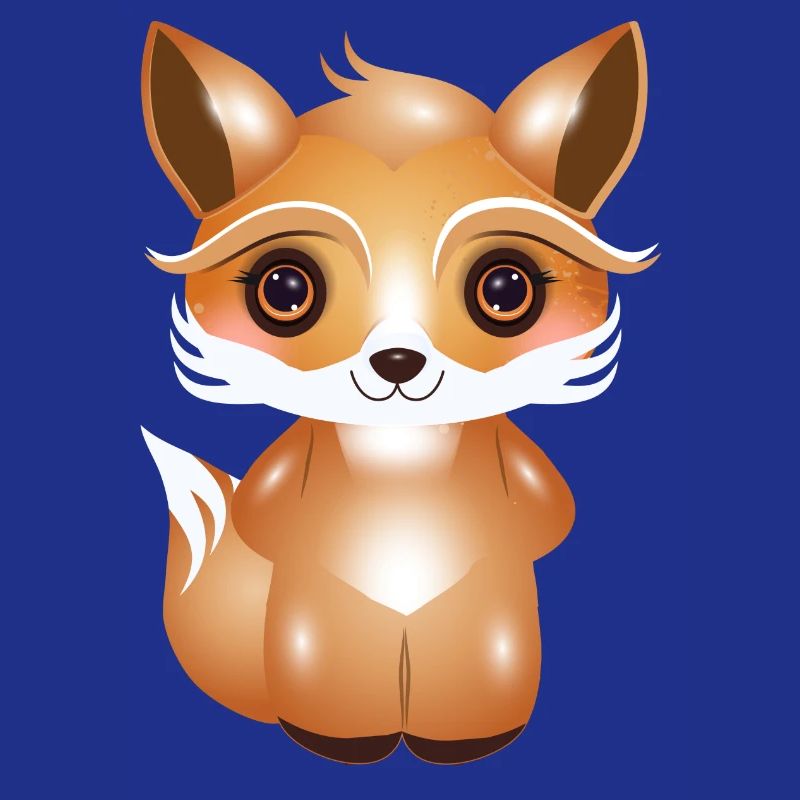 cute fox in kawaii comic style
