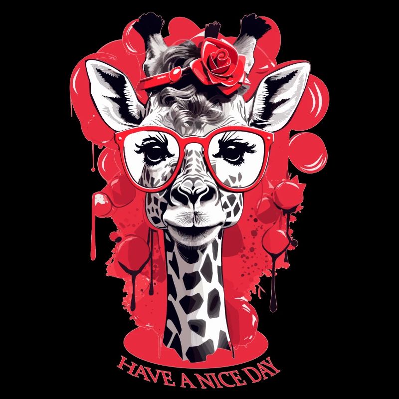 Cute giraffe with glasses