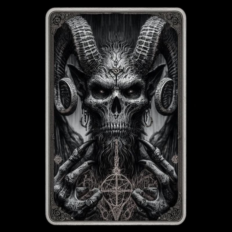 Dämon mit Hörnern und Pentagramm