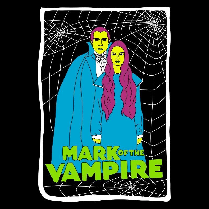 Vampir-Duo mit Spinnennetz-Hintergrund