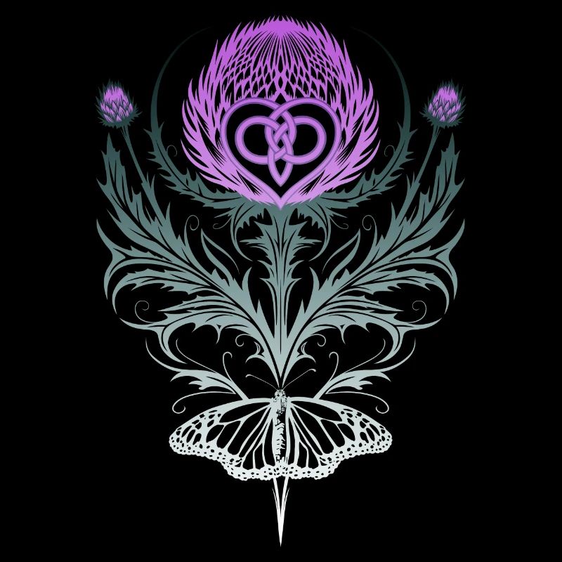 Distel mit Schmetterling Mutterknoten