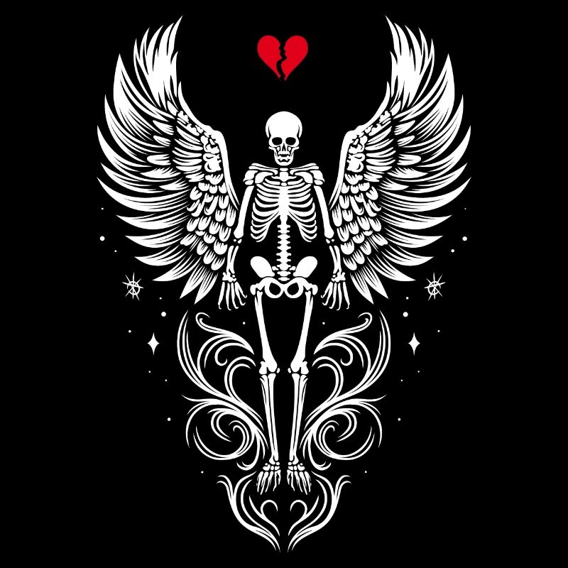 Squelette avec des ailes Anti Saint Valentin