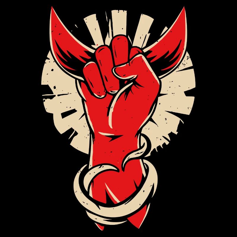 Devil horns hand