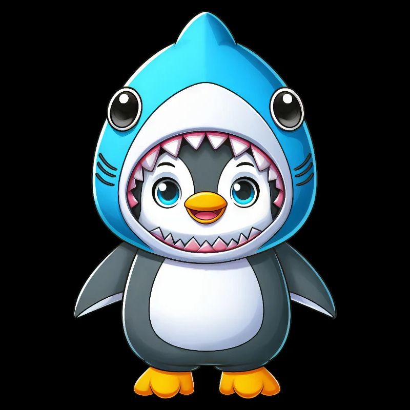 Drôle pingouin requin costume dessin animé carnaval