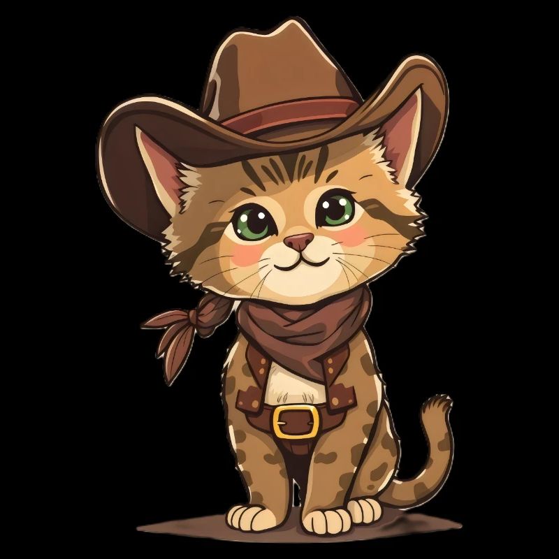 Chat cowboy mignon