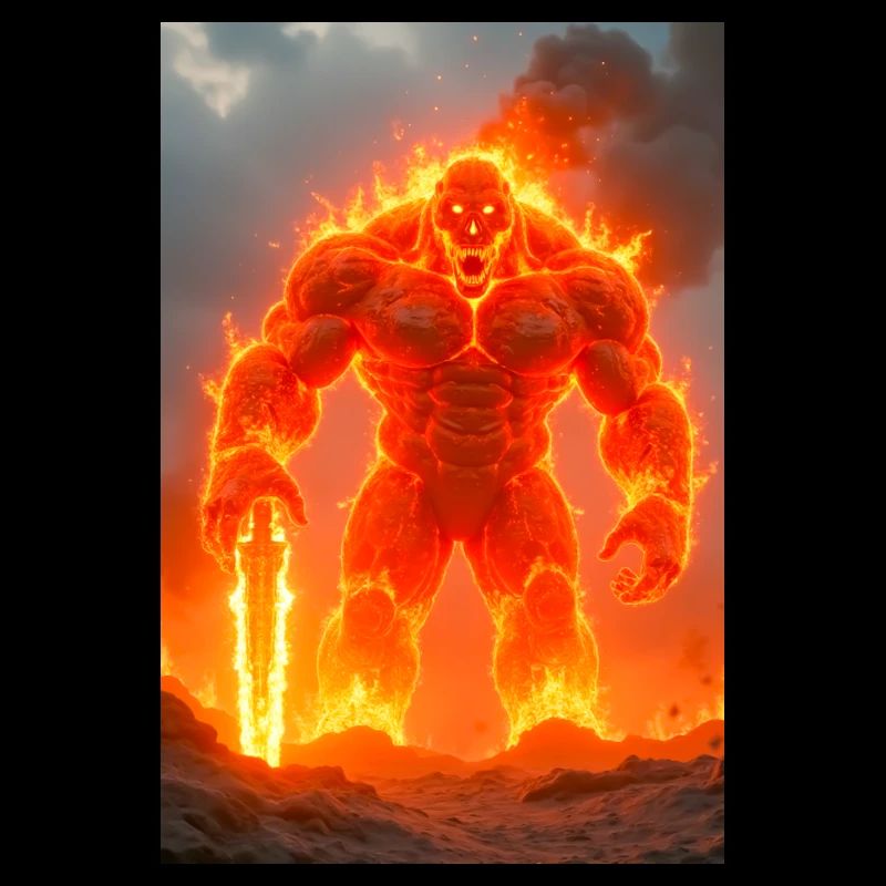 Le géant de l’incendie de Surt mène la destruction Ragnarök