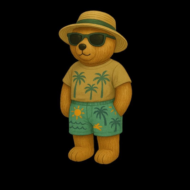 Teddy en tenue de plage