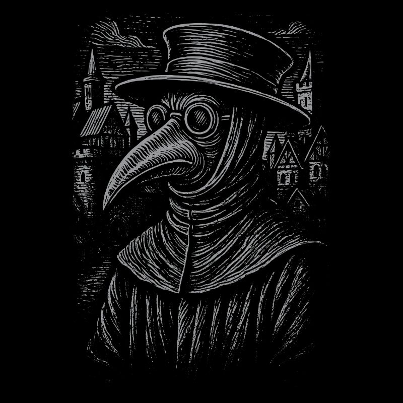 Conception de portrait de médecin de la peste mystique