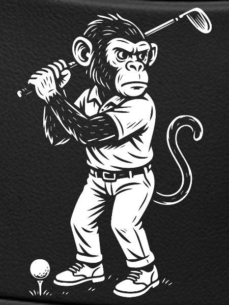 Chimp playing golf gift