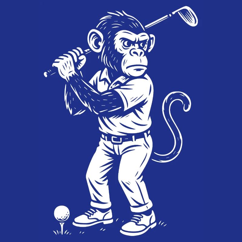 Schimpanse spielt Golf Geschenk