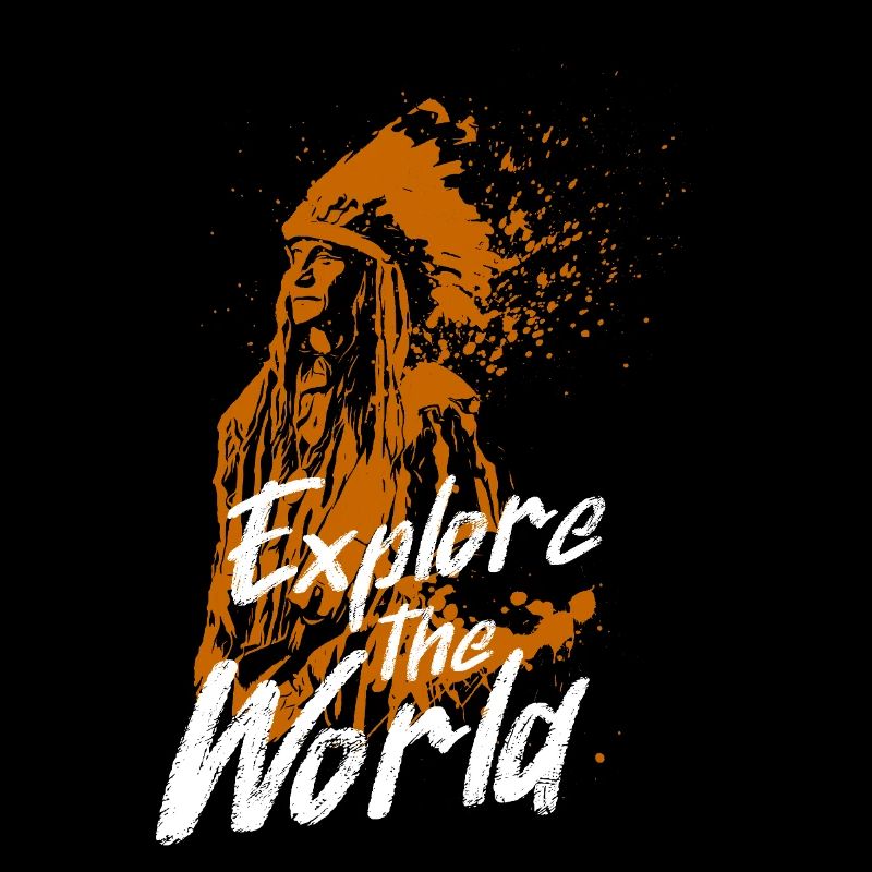 Explore the World Orange Mural with Indian