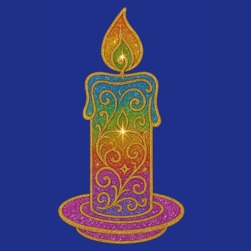 Glitter Candle Gradient Ornament