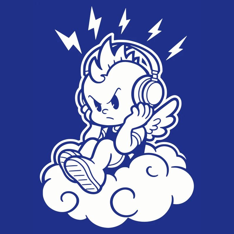 Punk Engel – Cherub mit Kopfhörern