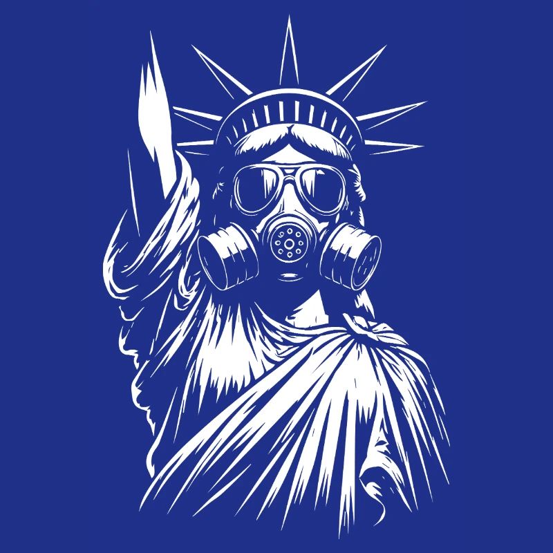 Freiheitsstatue mit Gasmasken-Design