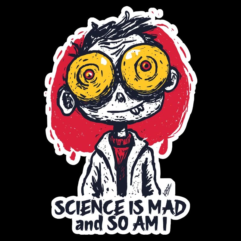 Wide-Eyed Mad Scientist Sticker
