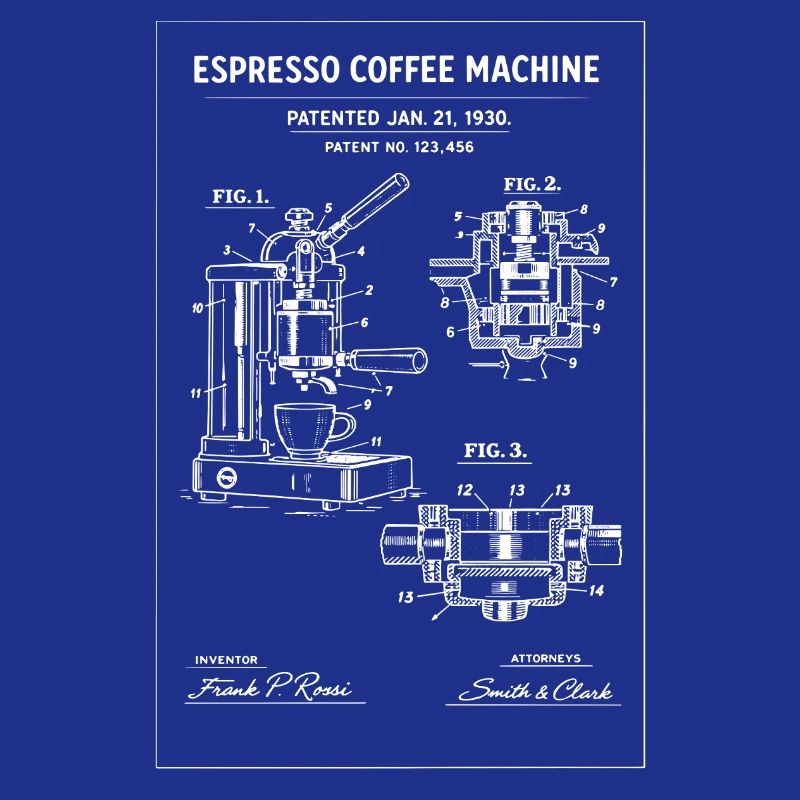 Esquisse de plan de la machine à espresso
