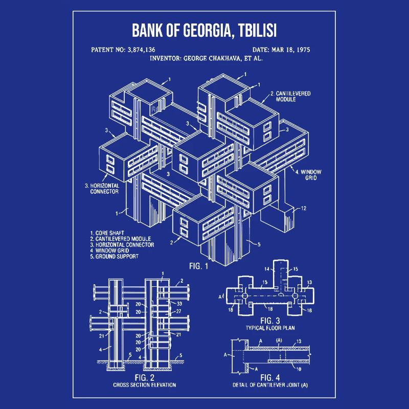 Conception du plan de la Banque de Géorgie à Tbilissi