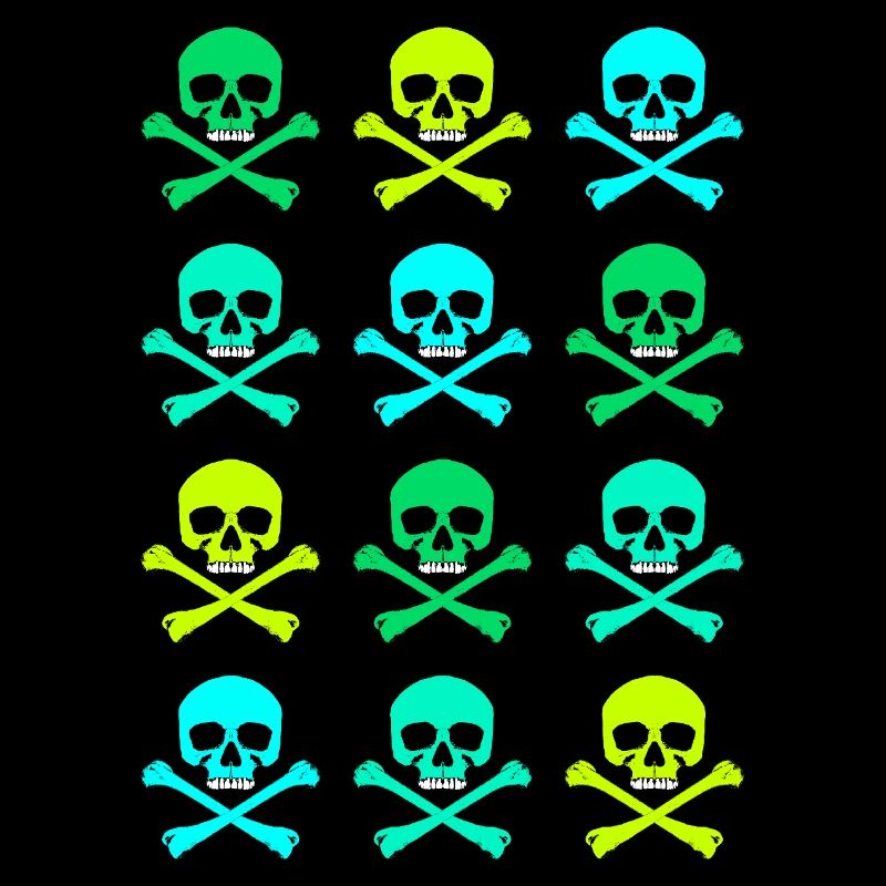 Skull / Pattern / Green