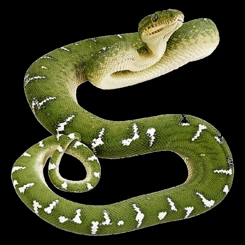 Snake reptile green white