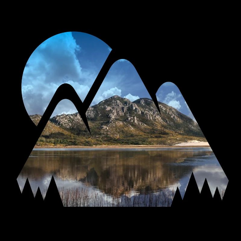 Landscape mountains with water reflection