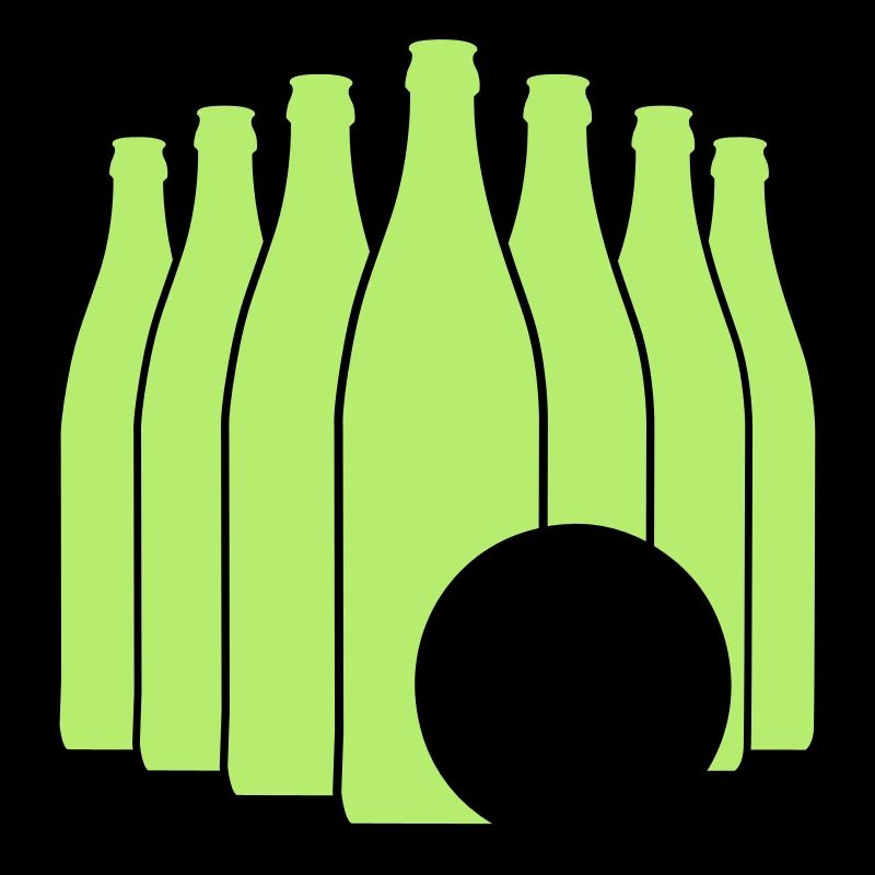 Bière bowling avec boule de bowling. Deux couleurs.