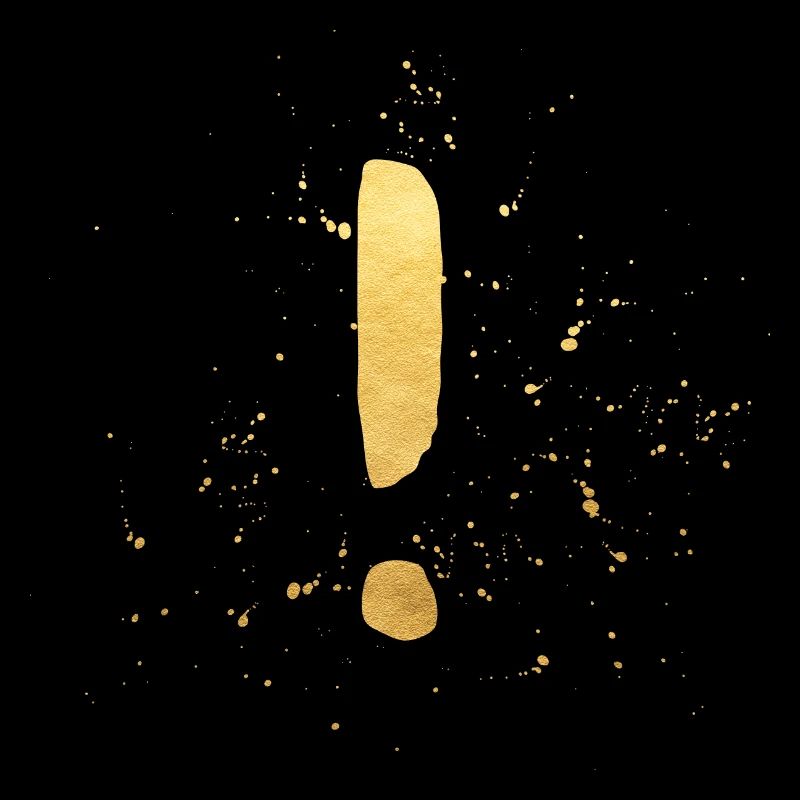 Exclamation mark! gold decoration icon & gift