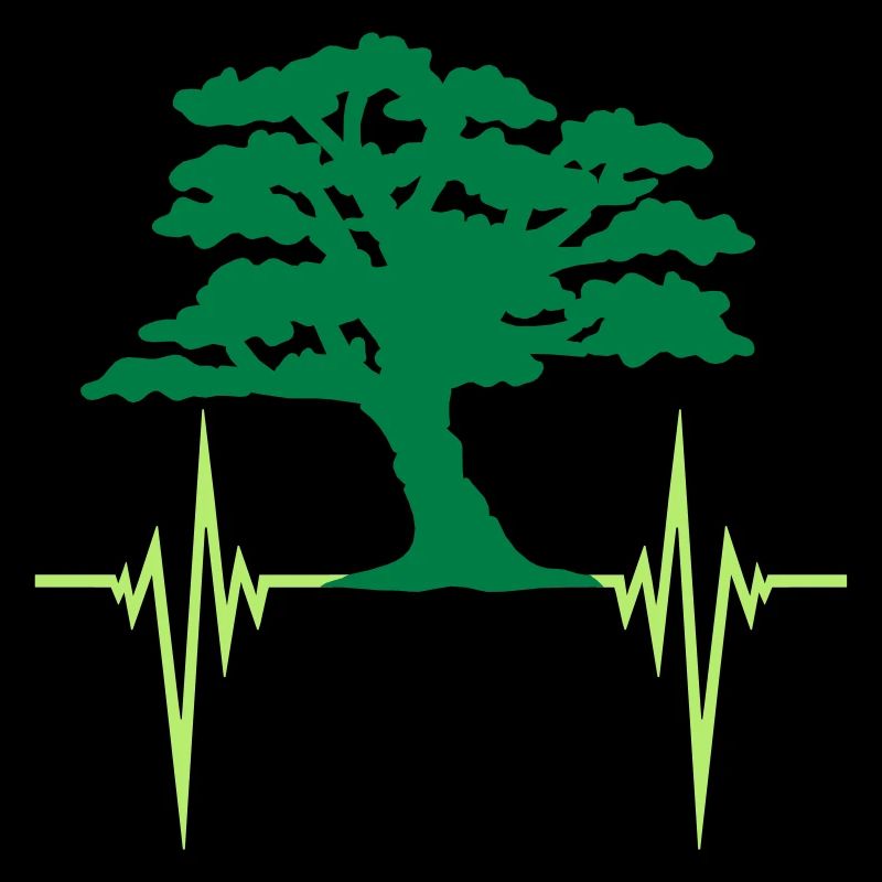 heartbeat tree pulse frequency forest leaves branches