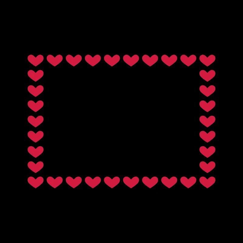 Rectangle frame box heart customizable red