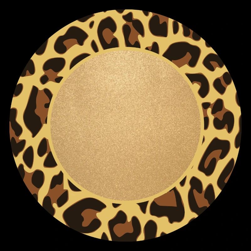 Leopard Pattern Leopard Print Circle Frame Name