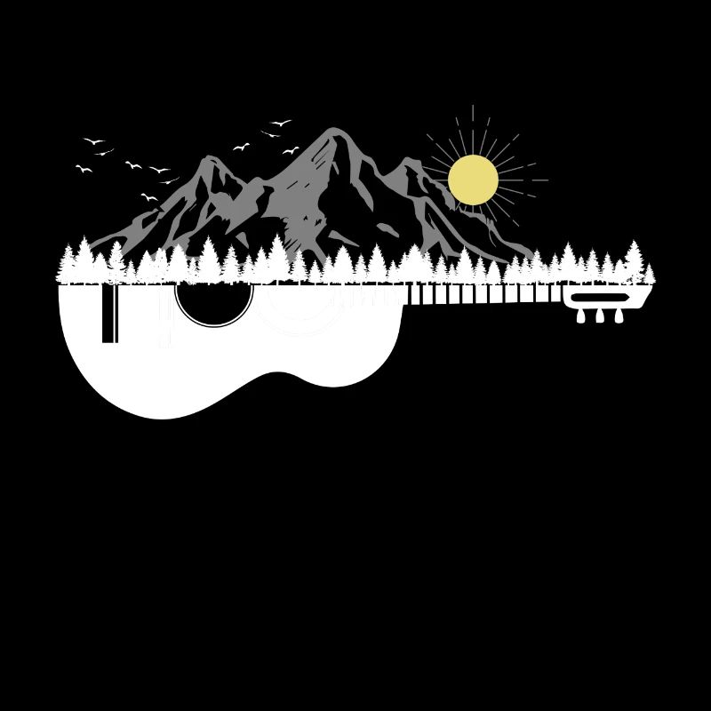 Guitar mountains mood mountain sport moon ski