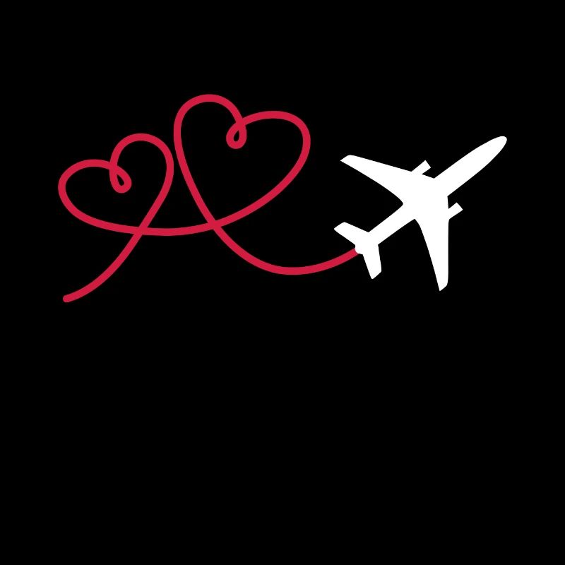 Flugzeug Flieger mit Herz