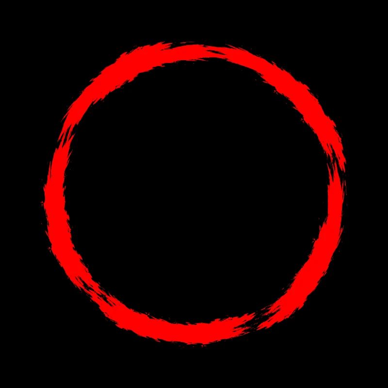 Circle symbol Circle shape red brush