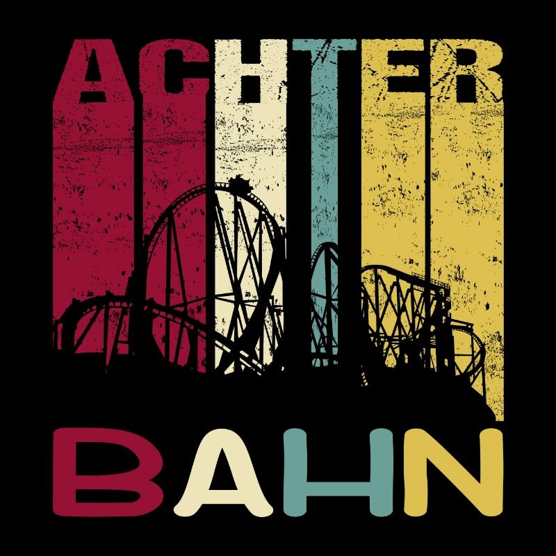 Roller Coaster Amusement Park Retro Vintage Silhouette