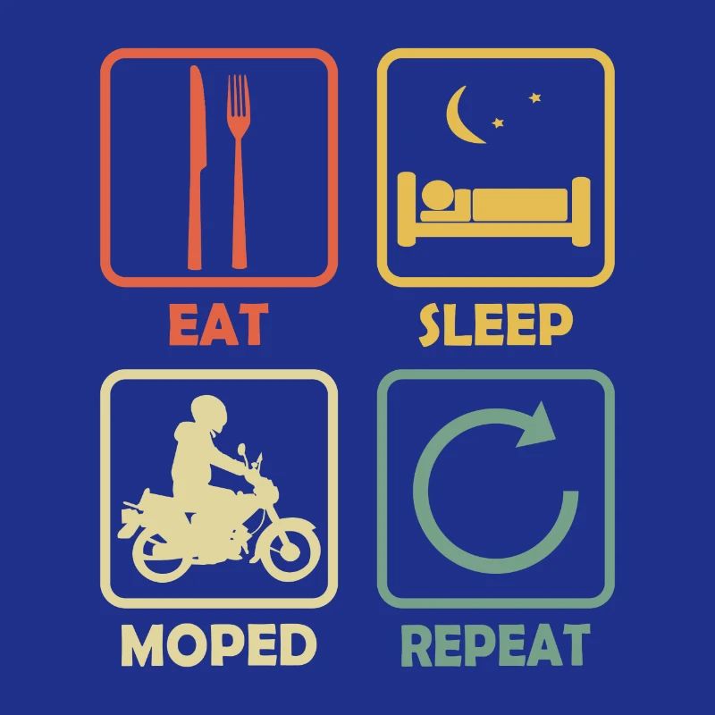 Moped Mofa Eat Sleep Repeat Retro for moped drivers