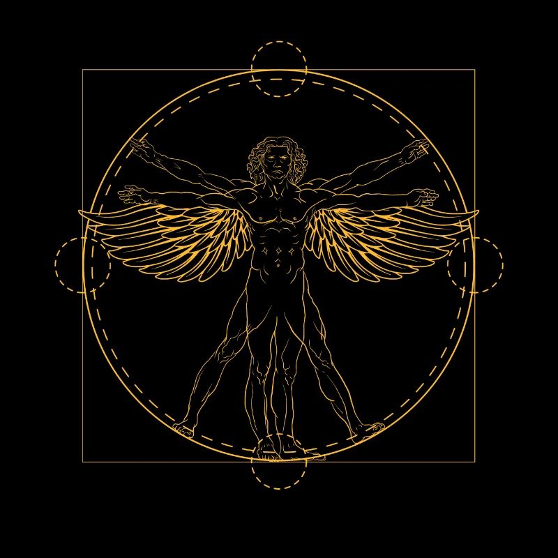 Vitruvian man wing Leonardo Da Vinci