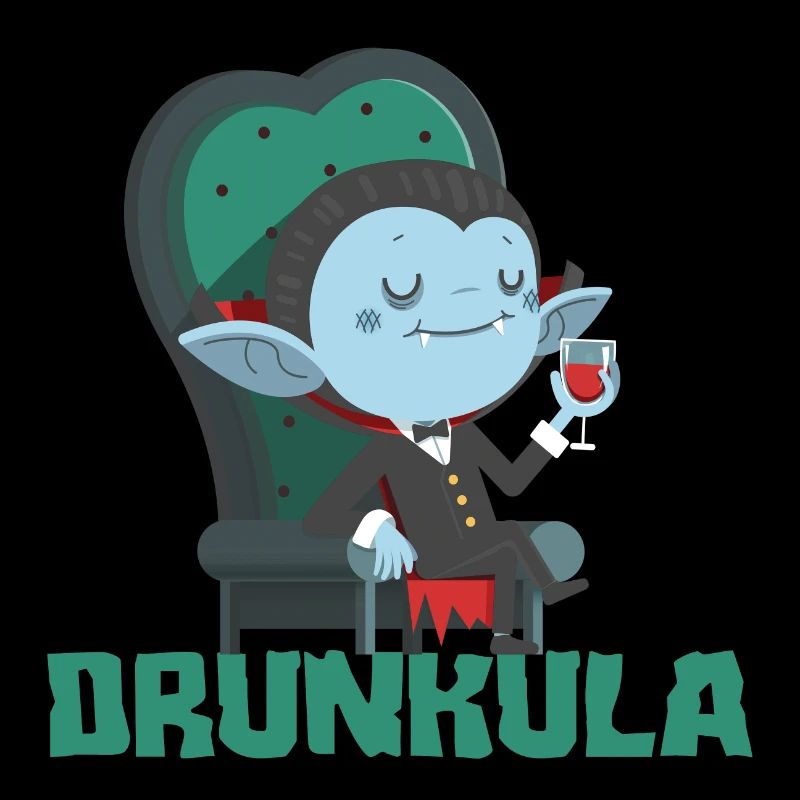 Drunkula vampire with alcohol wine beer drinking fun