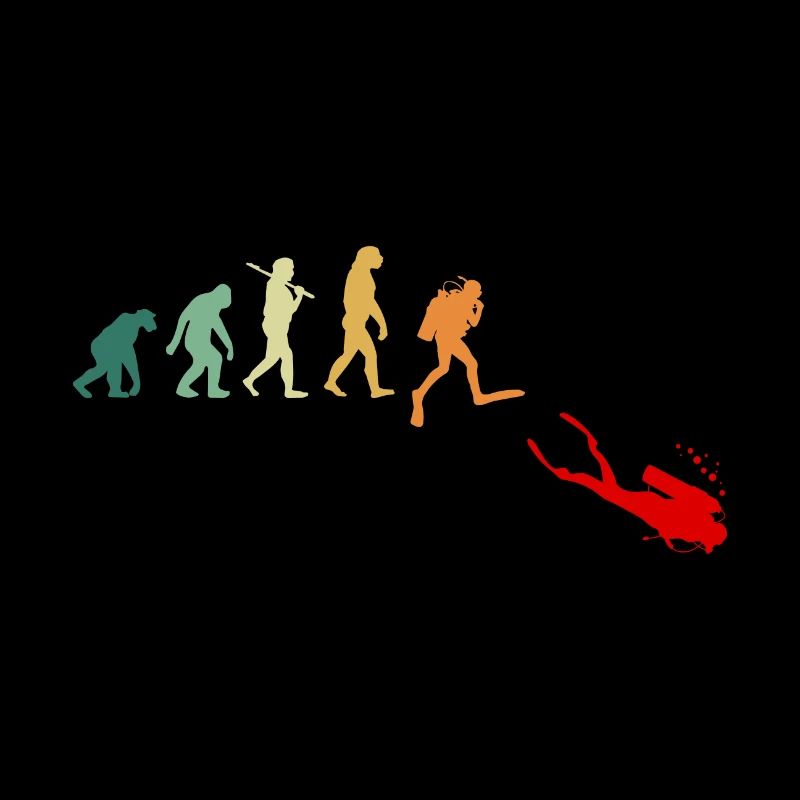 Scuba diving diving evolution retro funny