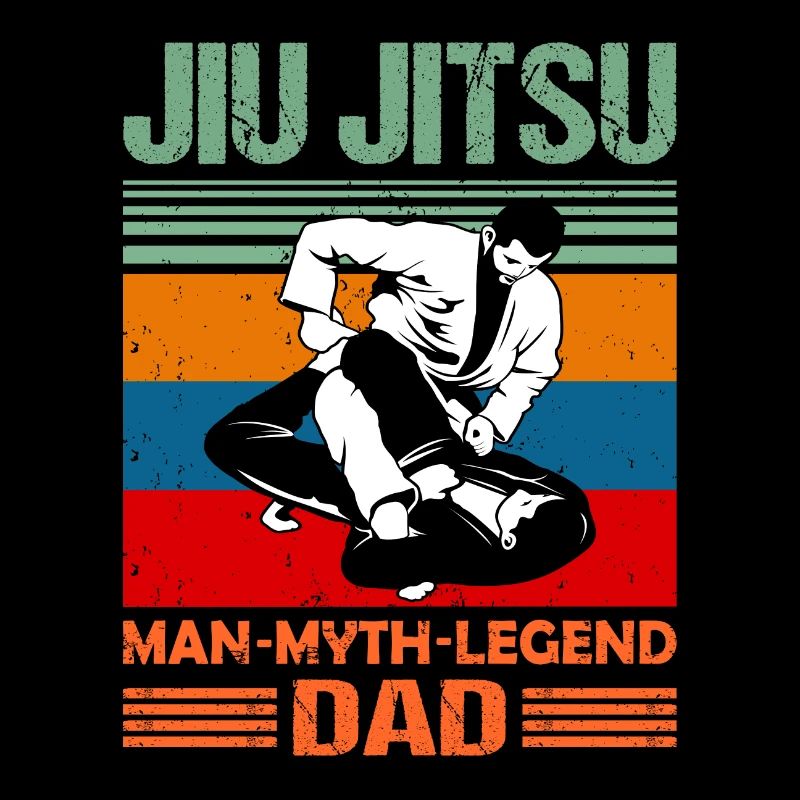 Jiu Jitsu Dad Kampfkunst Vater Spruch Retro